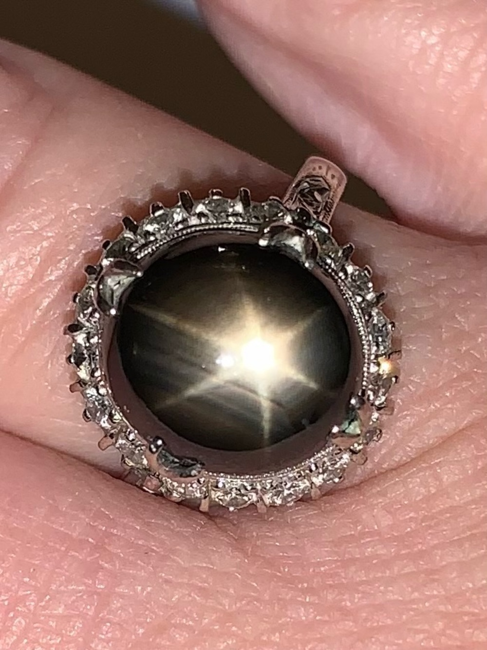 Vintage Star Sapphire & Diamond Estate cocktail ring 9